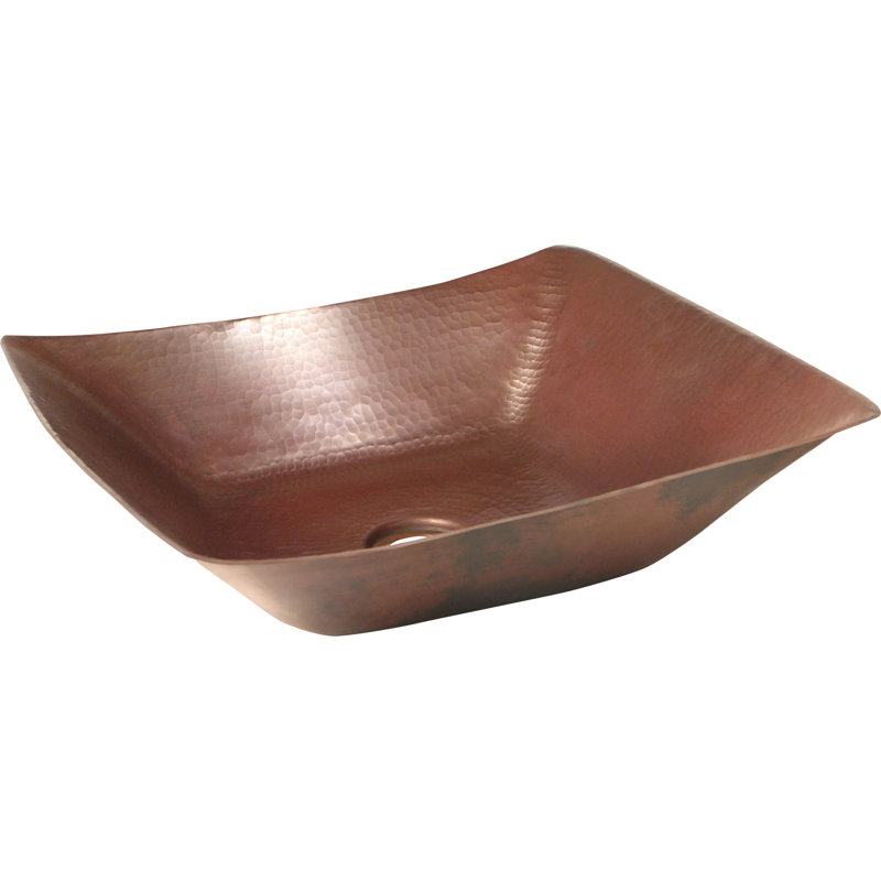 D'Vontz Copper Bathroom Sinks Metal Rectangular Vessel Bathroom Sink